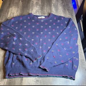 Vintage Pinnacle Collection Grandpa Crewneck Sweater 100% Cotton Made in USA